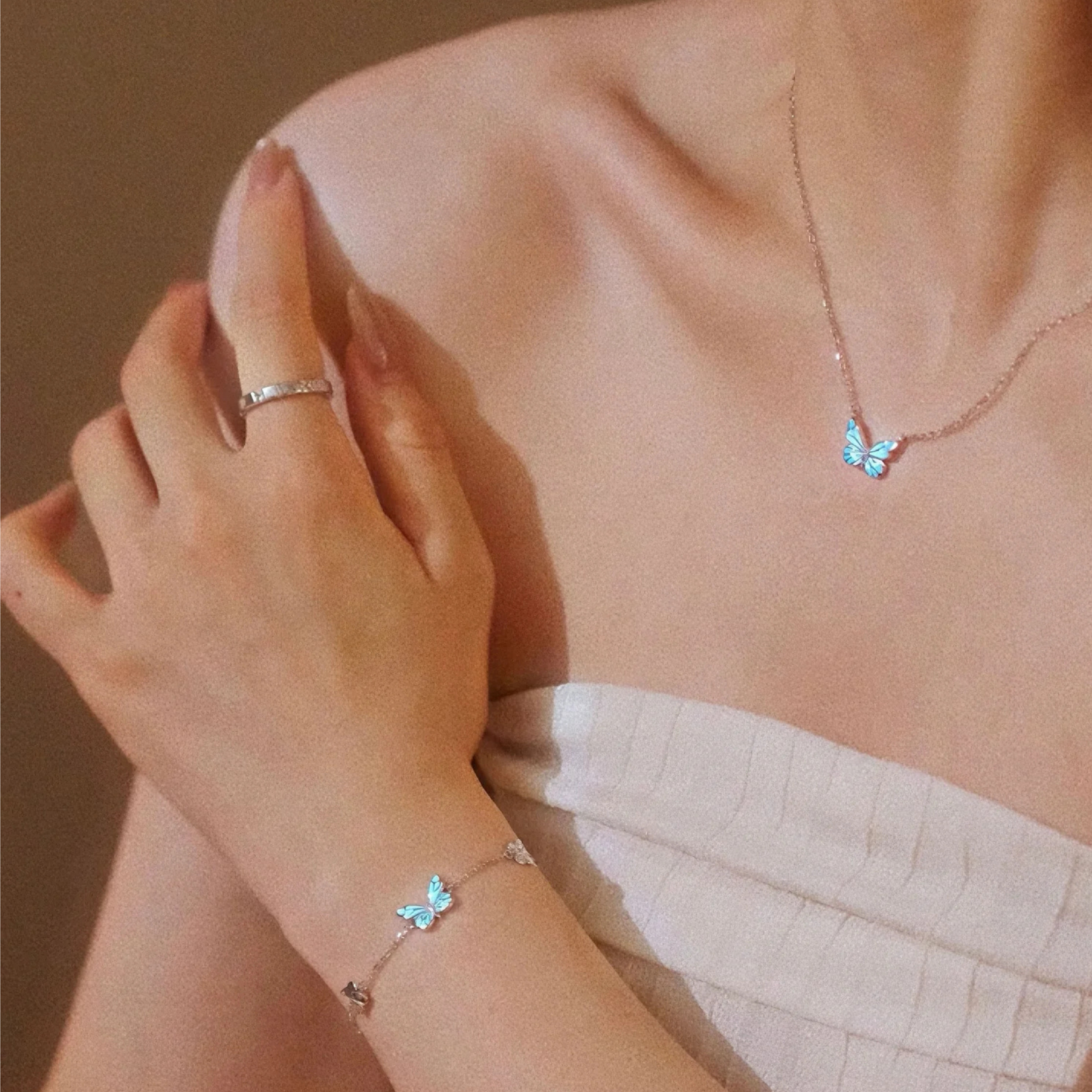 Glow-in-the-Dark Butterfly Set (925 Sterling Silver)